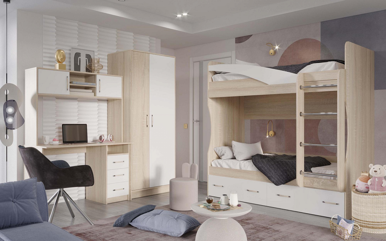 Буратино (Дуб сонома/Белый)