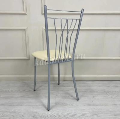 Стул Марсель К (Металлик/Кожзам бежевый)