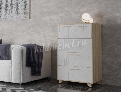 Комод Амстердам (Дуб сонома/Белый матовый)