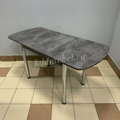 Стол обеденный ВВР раздвижной ЛДСП подстолье прямое (Камень темный) 