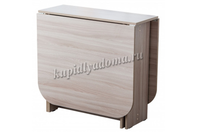 Стол-тумба обеденный овальный ЛДСП узкий (Ясень шимо темный)