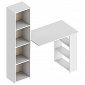 Стол письменный Бьянко со стеллажом (Белый лофт)
