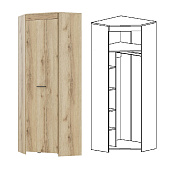 Шкаф угловой Квадро-20 (Дуб Делано светлый)
