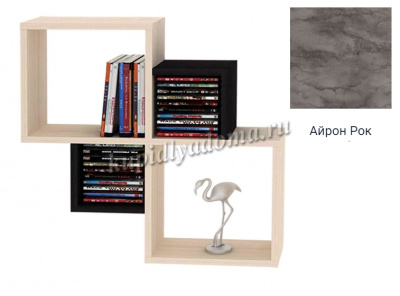 Полка Ель-03 2 кат. (Белый/Айрон рок)