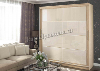 Шкаф-купе Танго лакобель 1500 (Дуб сонома/Бежевый)