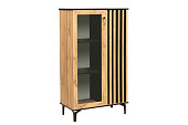 Шкаф комбинированный Либерти 51.03 h=150 (Дуб вотан/Чёрный/Дуб вотан)