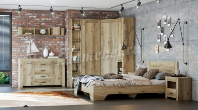 Шкаф угловой Квадро-20 (Дуб Делано светлый)