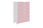 Комод Зефир эмаль (Белое дерево/Пудра розовая)