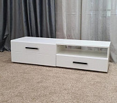 Тумба под ТВ Ларго 1.4 (Белый/Белый глянец)