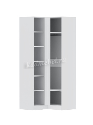 Шкаф угловой Мадрид прямой угол (Белый древесные поры/Ателье светлое)