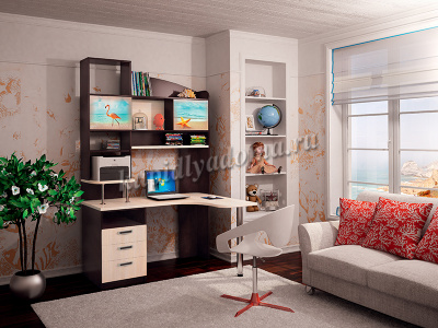 Стол компьютерный Капитан (Венге/Дуб савона/Море)