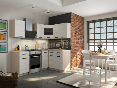 Кухня угловая 1,4*1,4 Алиса Loft комп №2 (Дуб сонома/Сосна белая)