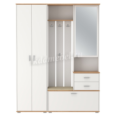 Прихожая Антре Комплектация-1 (Белый/Дуб золотой)