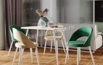 Стул Пегас-6 замша (Серый/Конус белый) 