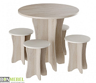 Обеденная группа Бон тип 6 (Дуб сонома/Бежевый к/з)