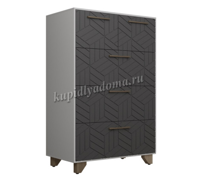 Комод Амстердам (Белый/Серый графит)