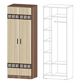 Шкаф Коста-Рика 2-х створчатый (Ясень шимо темный/Ясень шимо светлый)