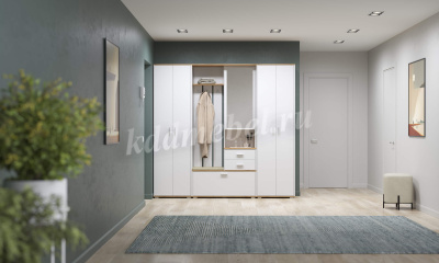 Прихожая Антре Комплектация-1 (Белый/Дуб вотан)