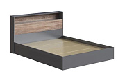 Кровать Люмьер 1.4 с настилом (Графит/Дуб сонома)