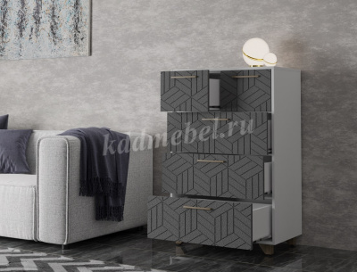 Комод Амстердам (Белый/Серый графит)
