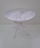 Стол обеденный раздвижной пластик Геометрия (Лавант/Опоры белые)