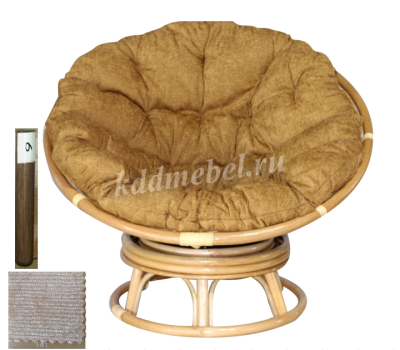 Кресло RJG-Papasan Swivel (Ротанг №6, ткань Mulan 141)