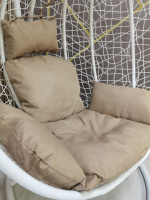 Кокон F-03 (Белый ротанг Бежевая подушка)-2