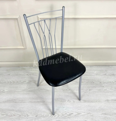 Стул Марсель К (Металлик/Кожзам черный)