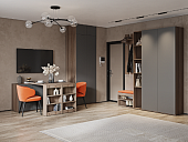 Стол-комод Правый (Ясень анкор темный/Темно-серый)