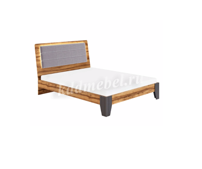 Кровать Моника 1.6 с подцветкой и ортопедическим основанием мод 1.2 (Авелано/Графит антистрейч)