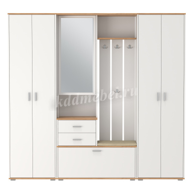 Прихожая Антре Комплектация-2 (Белый/Дуб золотой)