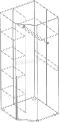 Шкаф Стил угловой (Темно-серый лофт/Дуб золотистый)