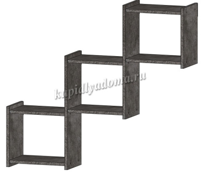 Полка Квадро (Цемент темный)