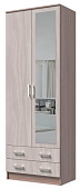 Шкаф Дуэт комбинированный с зеркалом  (Ясень шимо темный/Ясень шимо светлый)