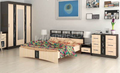 Шкаф угловой Эрика с зеркалом (Венге/Дуб молочный)