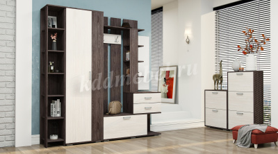 Шкаф распашной Бриз-02 (Анкор темный/Анкор белый)