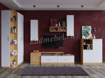 Шкаф-колонна Лего (Дуб бунратти/Белый)