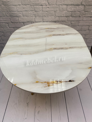 Стол обеденный раздвижной Арчи (Мрамор 691/Опоры золотоые)