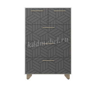 Комод Амстердам (Белый/Серый графит)