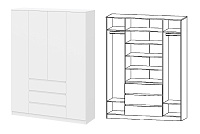 Шкаф Ницца 4-х створчатый НЦ.03 (Белый)
