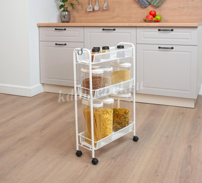 Этажерка Ладья-1К на колесиках (Белый)