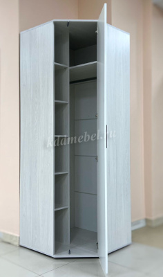 Шкаф угловой Кимберли (Ясень белый/Белый глянец)