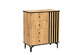 Комод Либерти 51.05 h=150 (Дуб вотан/Чёрный/Дуб вотан)