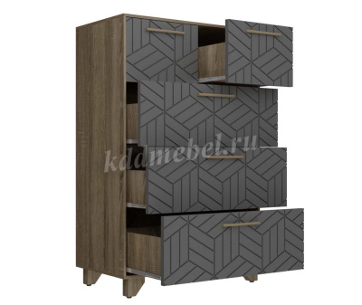 Комод Амстердам (Дуб самдал/Серый графит)