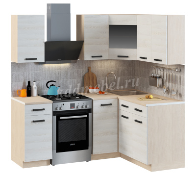 Кухня угловая 1,4*1,4 Алиса Loft комп №2 (Дуб сонома/Сосна белая)