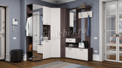 Шкаф распашной Бриз-02 (Анкор темный/Анкор белый)