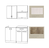 Кухня Лофт 1.2м (Сандал белый/Лиственница сибирская)