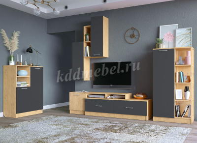 Шкаф Лего двухстворчатый (Дуб бунратти/Антрацит)