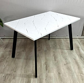 Стол обеденный раздвижной Орегон К (Мрамор белый/Черный)