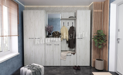 Тумба комбинированная Италия (Крафт белый)